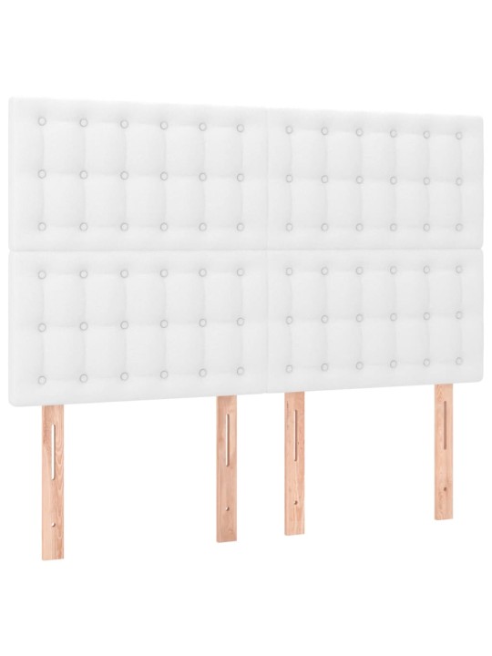 Čelo postele s LED bílé 144x5x118/128 cm umělá kůže