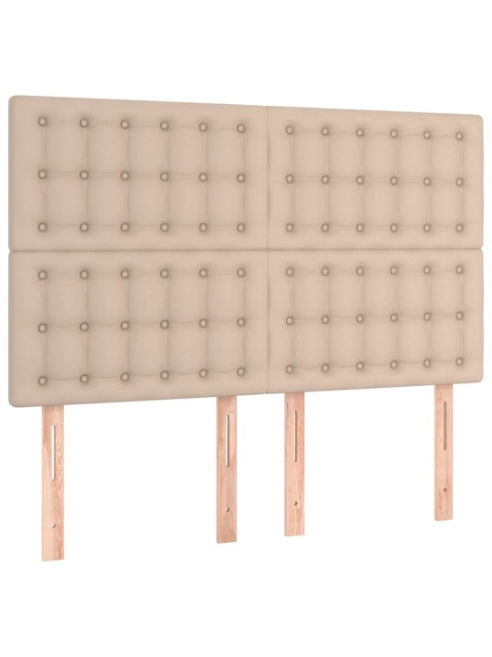 Čelo postele s led cappuccino 144x5x118/128 cm umělá kůže