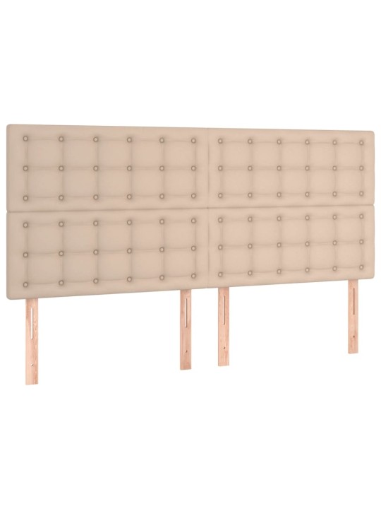 Čelo postele s led cappuccino 160x5x118/128 cm umělá kůže
