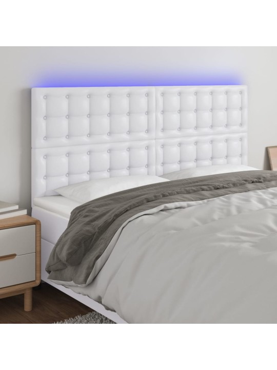 Čelo postele s LED bílé 180x5x118/128 cm umělá kůže