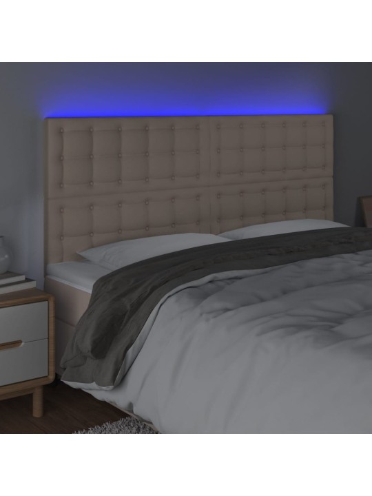 Čelo postele s led cappuccino 180x5x118/128 cm umělá kůže