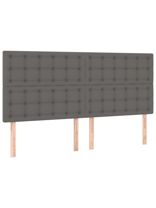 Čelo postele s LED šedé 200x5x118/128 cm umělá kůže