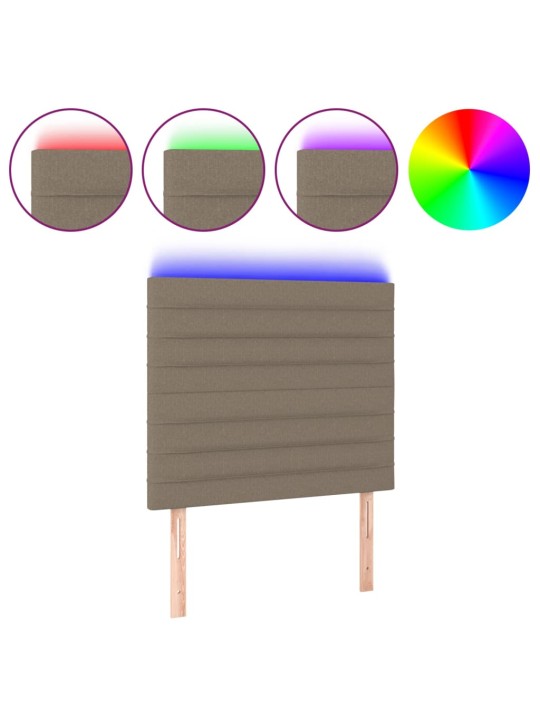 Čelo postele s LED taupe 100x5x118/128 cm textil