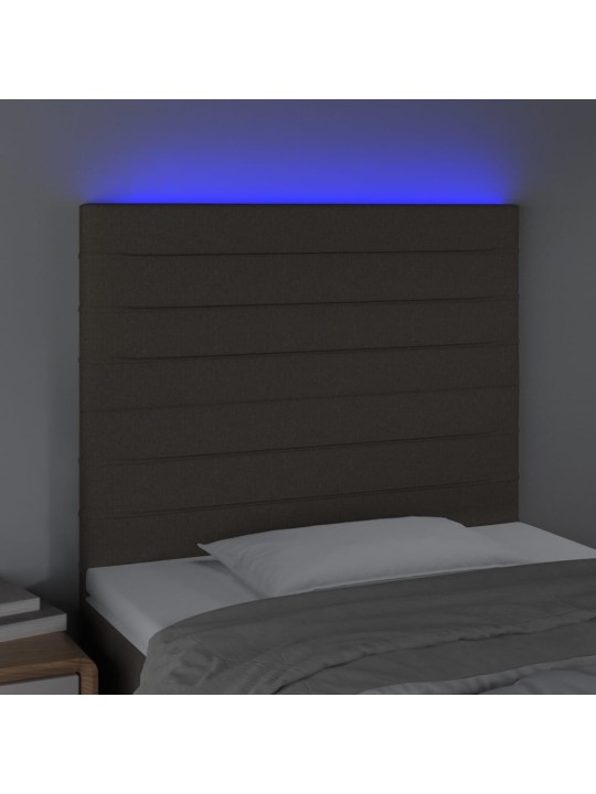 Čelo postele s LED taupe 100x5x118/128 cm textil