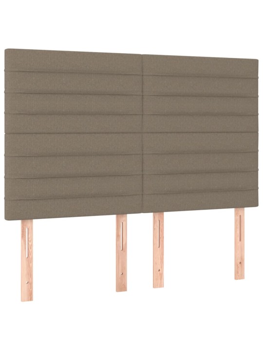 Čelo postele s LED taupe 144x5x118/128 cm textil