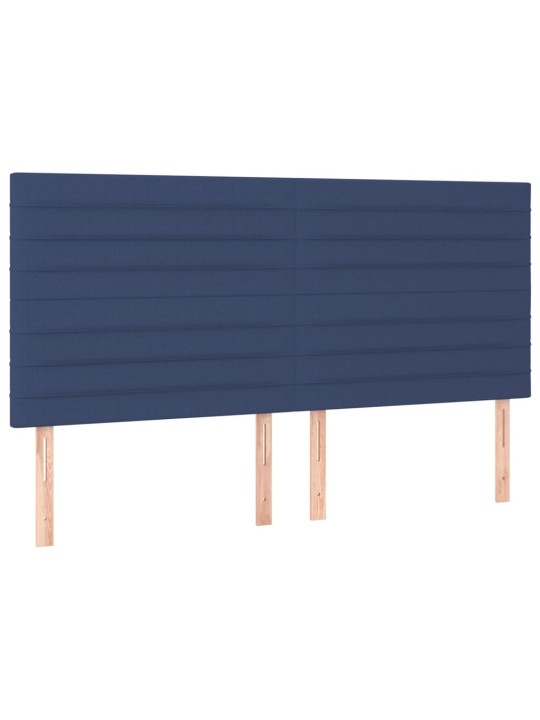 Čelo postele s led modré 160x5x118/128 cm textil