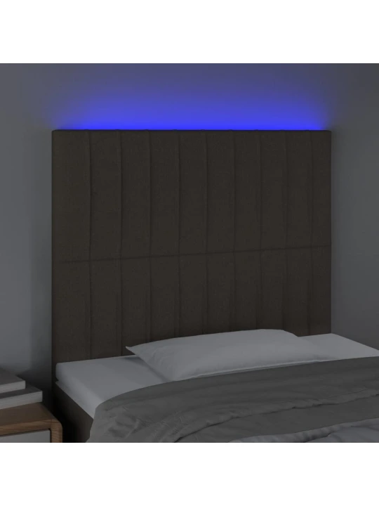 Čelo postele s LED taupe 100x5x118/128 cm textil