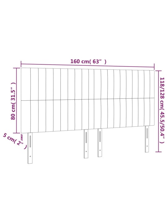 Čelo postele s LED černé 160x5x118/128 cm textil
