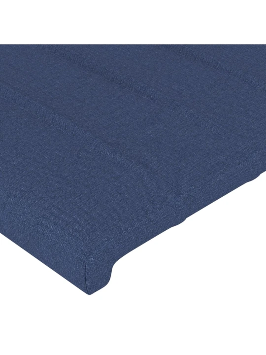 Čelo postele s LED modré 160x5x118/128 cm textil