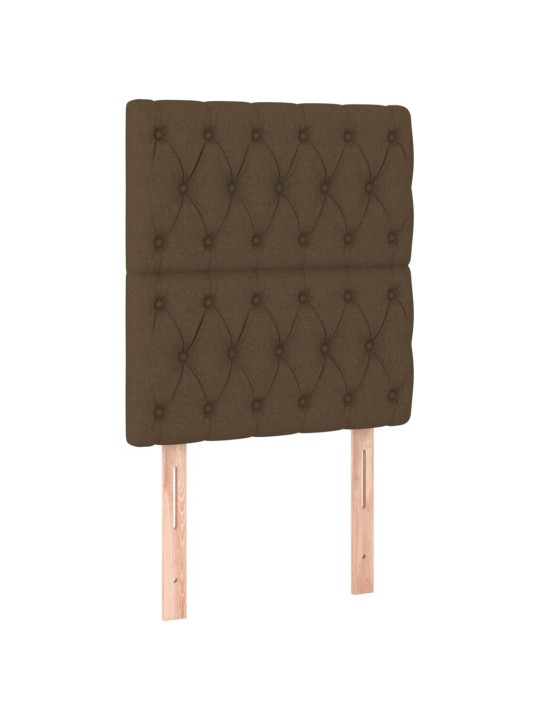 Čelo postele s led tmavě hnědé 80x7x118/128 cm textil
