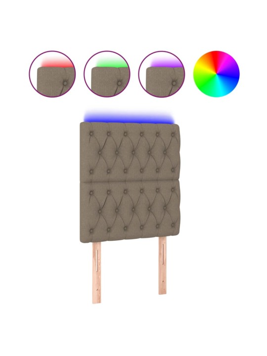 Čelo postele s LED taupe 80x7x118/128 cm textil