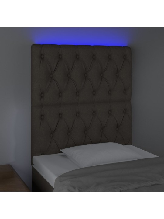 Čelo postele s LED taupe 80x7x118/128 cm textil