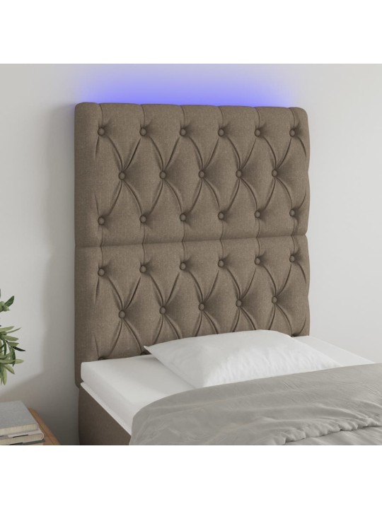 Čelo postele s LED taupe 80x7x118/128 cm textil