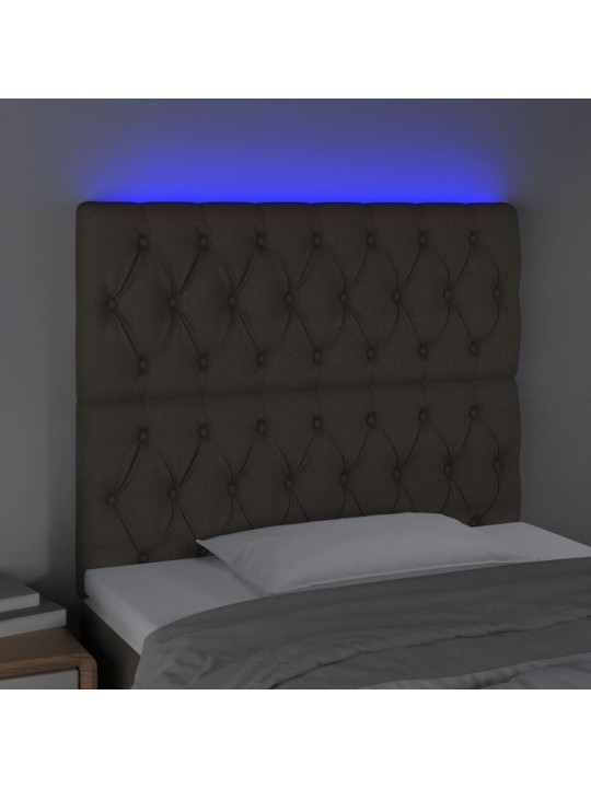 Čelo postele s LED taupe 90x7x118/128 cm textil