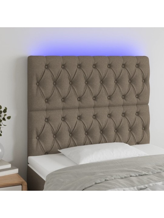 Čelo postele s LED taupe 90x7x118/128 cm textil