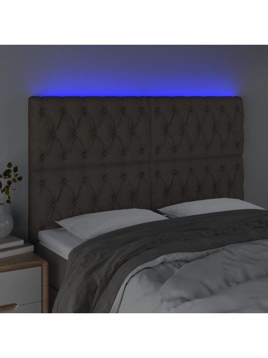 Čelo postele s LED taupe 160x7x118/128 cm textil