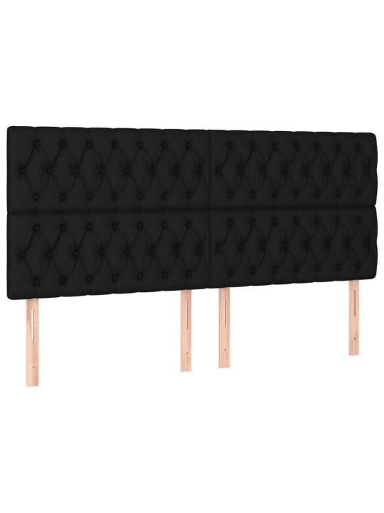Čelo postele s LED černé 180x7x118/128 cm textil