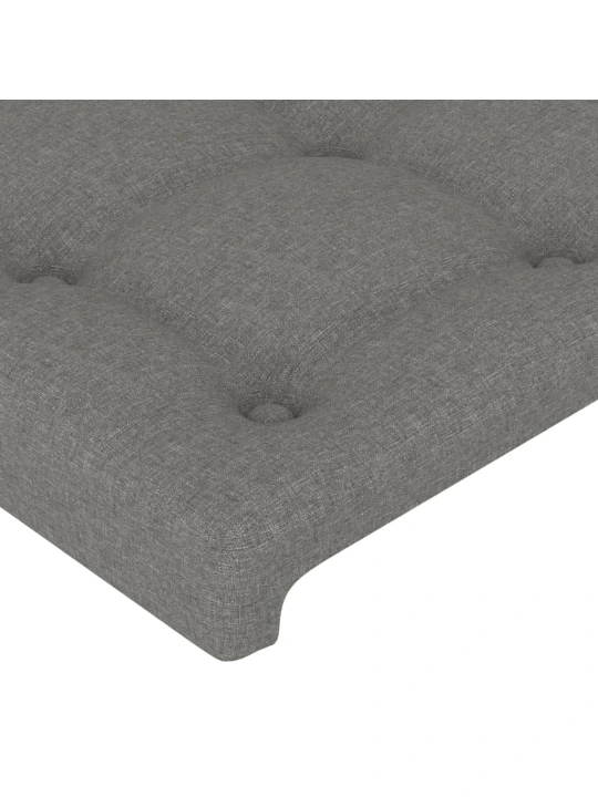 Čelo postele s LED tmavě šedé 100x5x118/128 cm textil