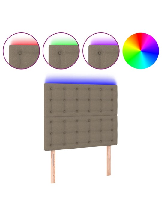 Čelo postele s LED taupe 100x5x118/128 cm textil