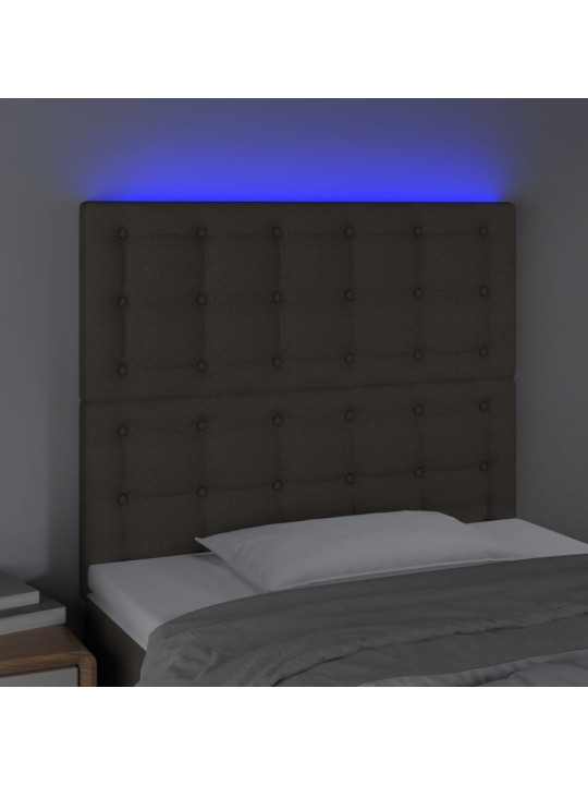 Čelo postele s LED taupe 100x5x118/128 cm textil