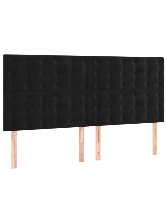 Čelo postele s LED černé 180x5x118/128 cm samet