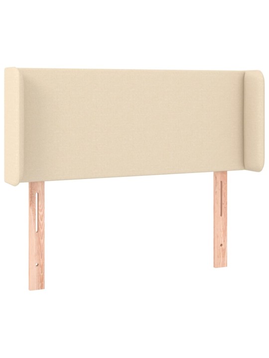 Čelo postele s LED krémové 83 x 16 x 78/88 cm textil