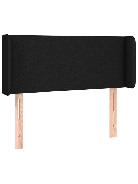Čelo postele s LED černé 103 x 16 x 78/88 cm textil