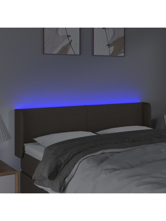 Čelo postele s LED taupe 147 x 16 x 78/88 cm textil