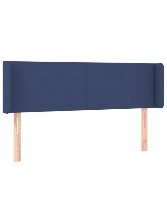 Čelo postele s led modré 147 x 16 x 78/88 cm textil