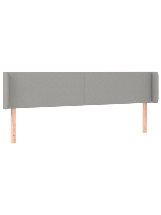 Čelo postele s LED světle šedé 183 x 16 x 78/88 cm textil