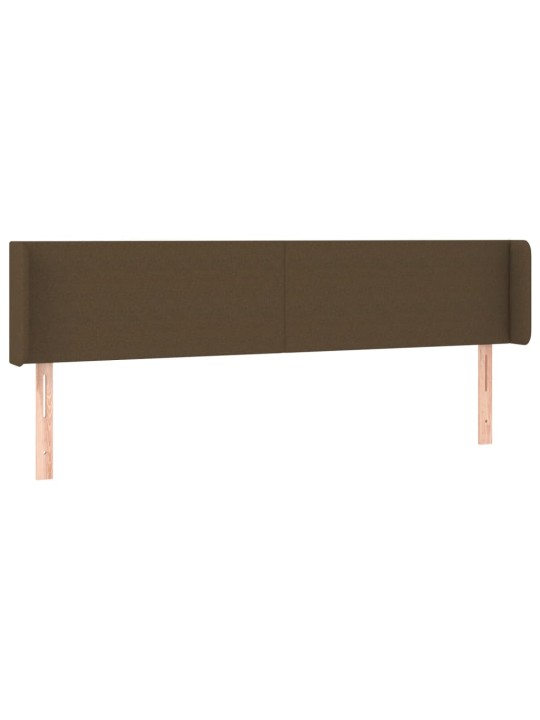 Čelo postele s led tmavě hnědé 183 x 16 x 78/88 cm textil