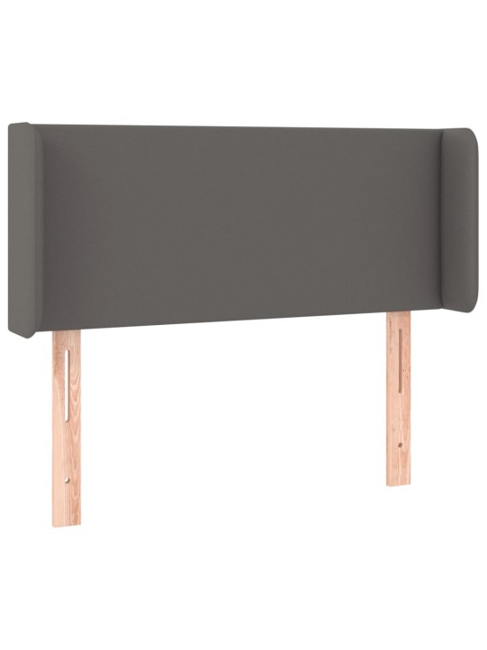 Čelo postele s led šedé 93 x 16 x 78/88 cm umělá kůže