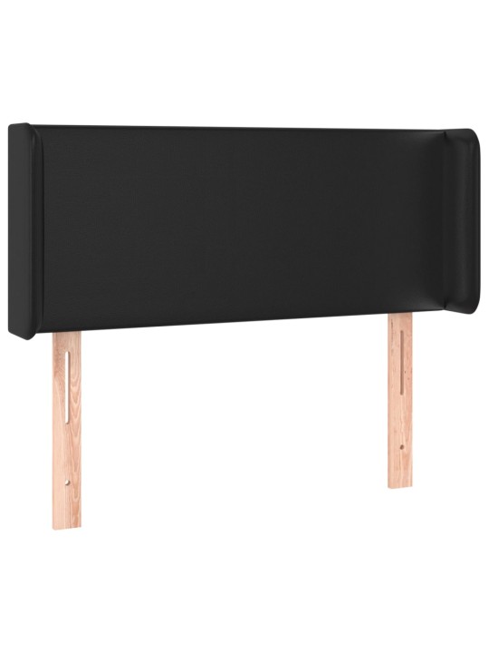 Čelo postele s LED černé 103 x 16 x 78/88 cm umělá kůže