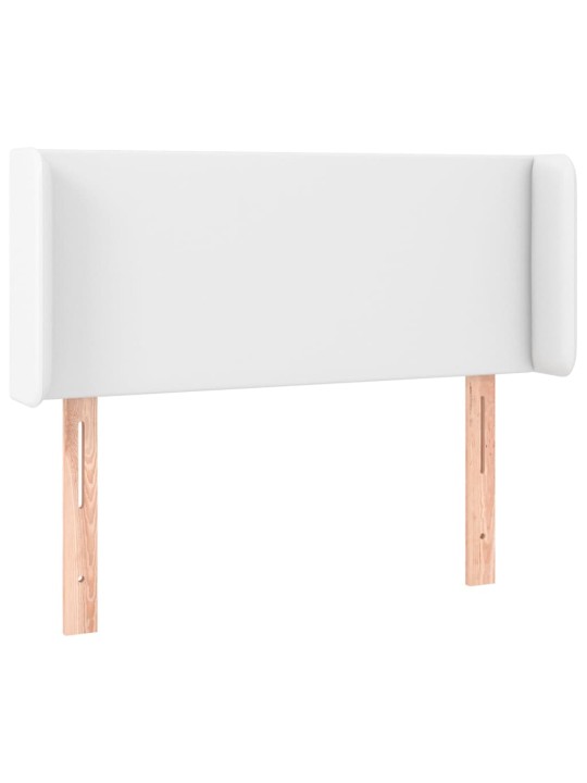Čelo postele s LED bílé 103 x 16 x 78/88 cm umělá kůže