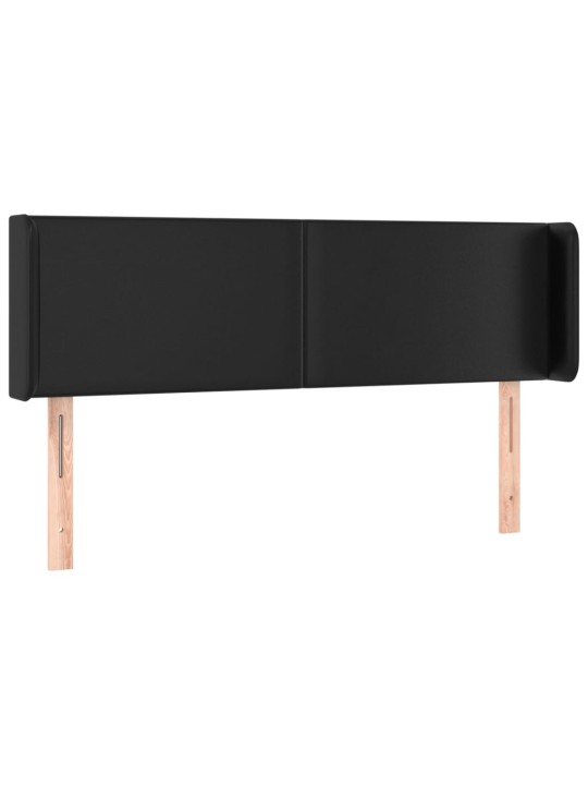 Čelo postele s LED černé 147 x 16 x 78/88 cm umělá kůže