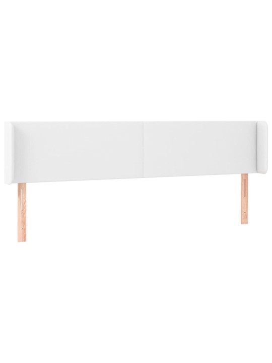 Čelo postele s LED bílé 163 x 16 x 78/88 cm umělá kůže