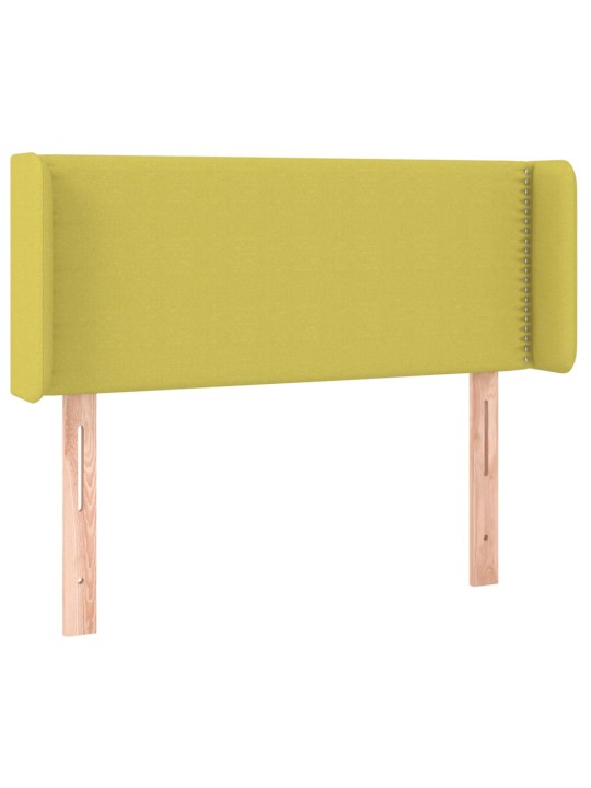 Čelo postele s LED zelené 83 x 16 x 78/88 cm textil
