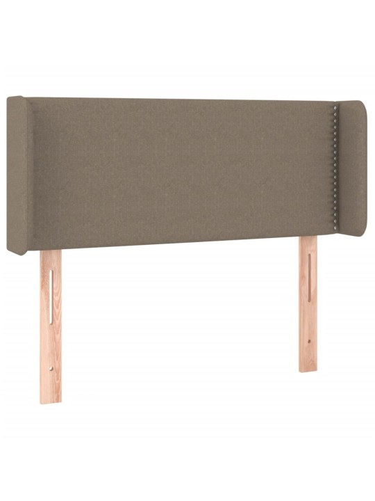 Čelo postele s LED taupe 103 x 16 x 78/88 cm textil
