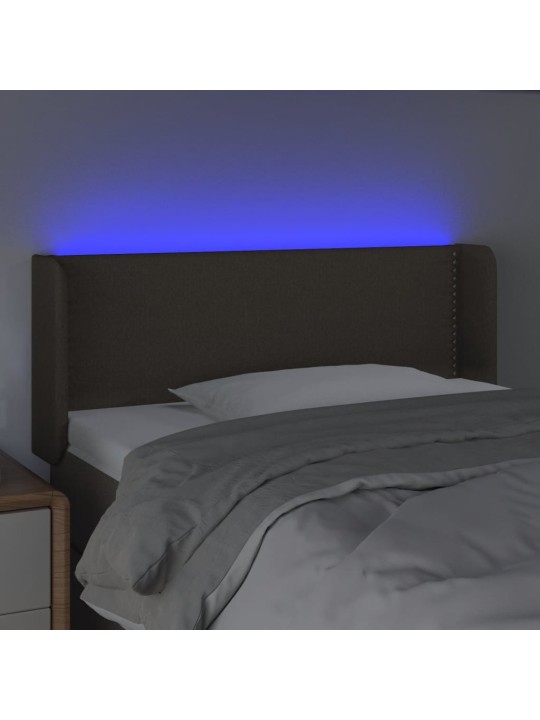 Čelo postele s LED taupe 103 x 16 x 78/88 cm textil