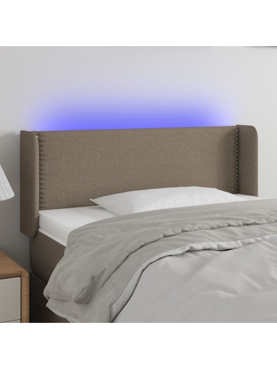 Čelo postele s LED taupe 103 x 16 x 78/88 cm textil