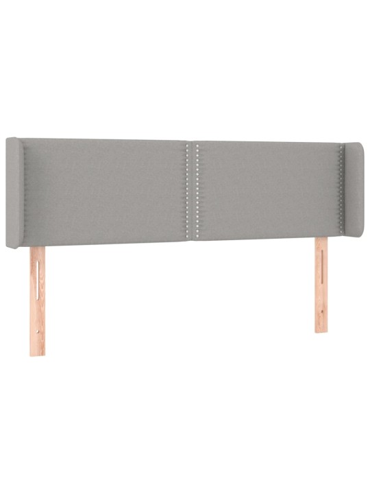Čelo postele s LED světle šedé 147 x 16 x 78/88 cm textil