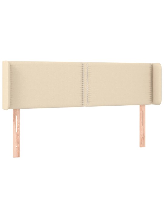 Čelo postele s LED krémové 147 x 16 x 78/88 cm textil