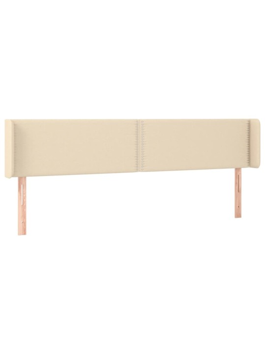 Čelo postele s LED krémové 183 x 16 x 78/88 cm textil