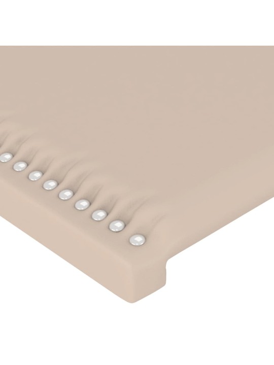 Čelo postele s LED cappuccino 83 x 16 x 78/88 cm umělá kůže