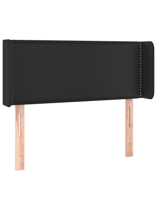 Čelo postele s LED černé 103 x 16 x 78/88 cm umělá kůže