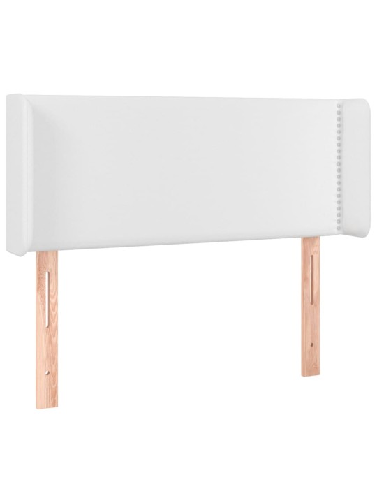 Čelo postele s LED bílé 103 x 16 x 78/88 cm umělá kůže