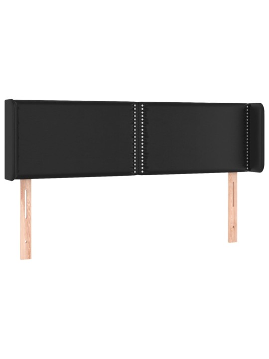 Čelo postele s LED černé 147 x 16 x 78/88 cm umělá kůže