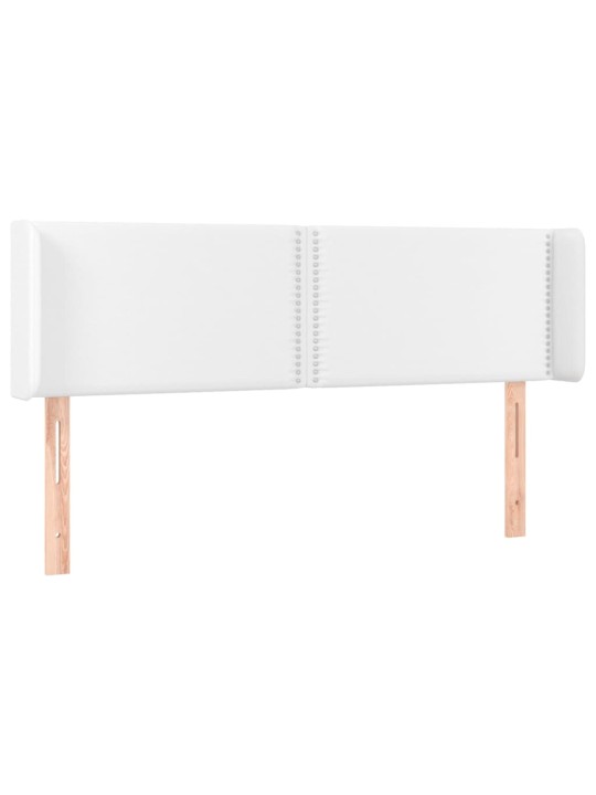Čelo postele s LED bílé 147 x 16 x 78/88 cm umělá kůže