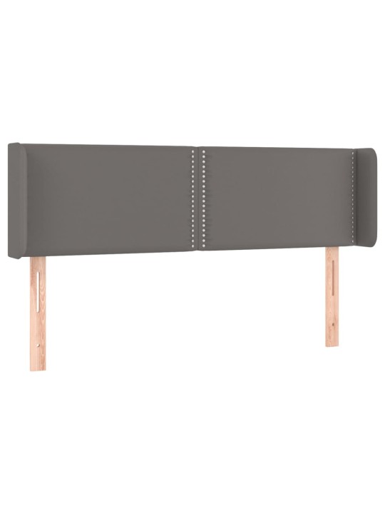 Čelo postele s LED šedé 147 x 16 x 78/88 cm umělá kůže