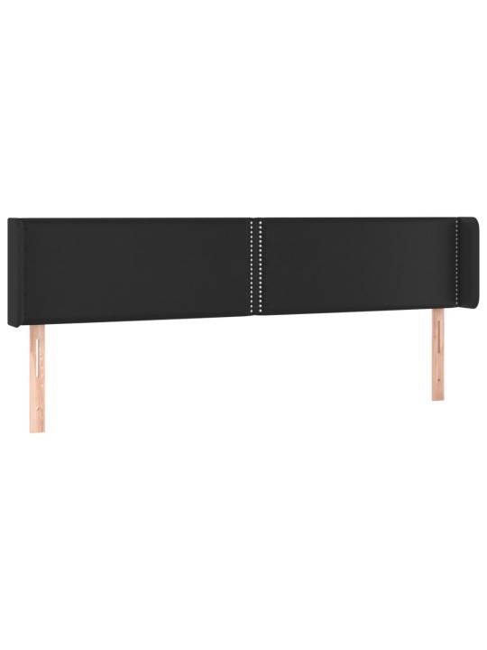 Čelo postele s LED černé 163 x 16 x 78/88 cm umělá kůže